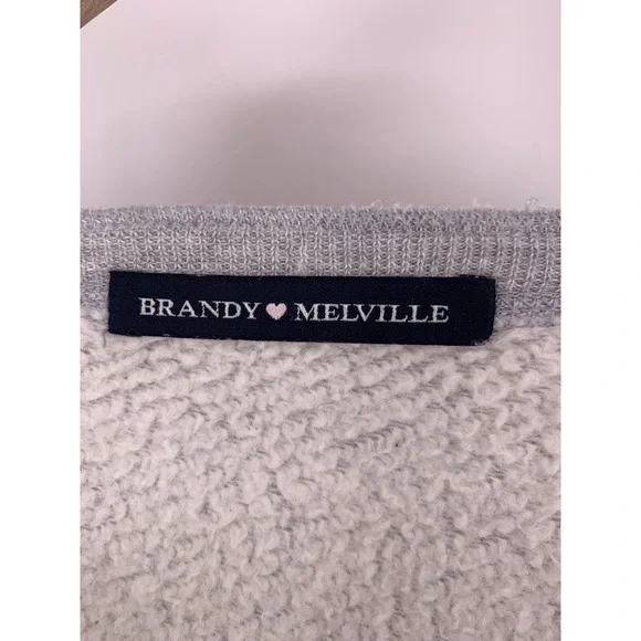 Brandy Melville Crop Oversized Sweatshirt Gray O/S - Picture 4 of 4